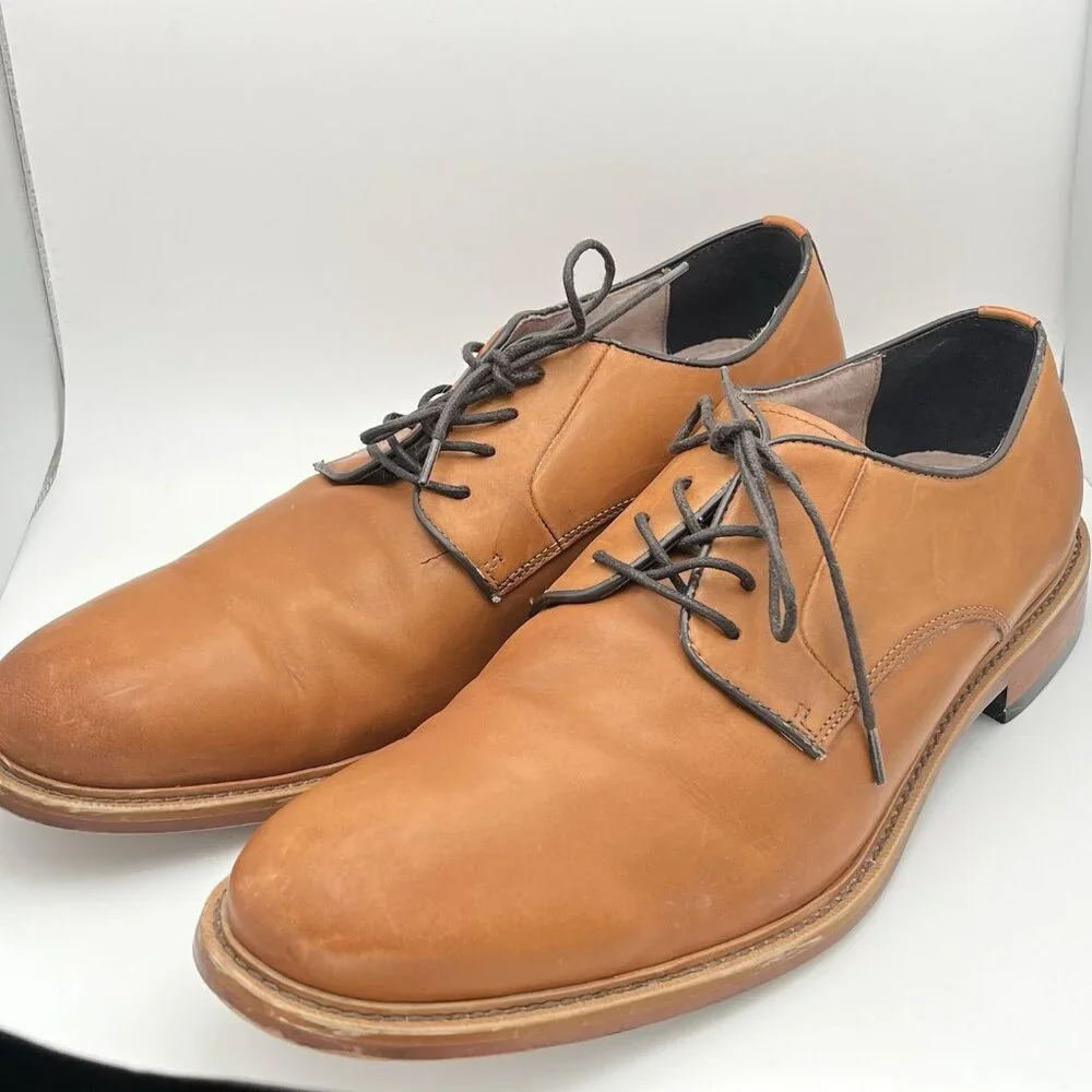 Banana Republic Brown Leather Oxfords Ortholite Dress Derby Shoes Men's 11.5M